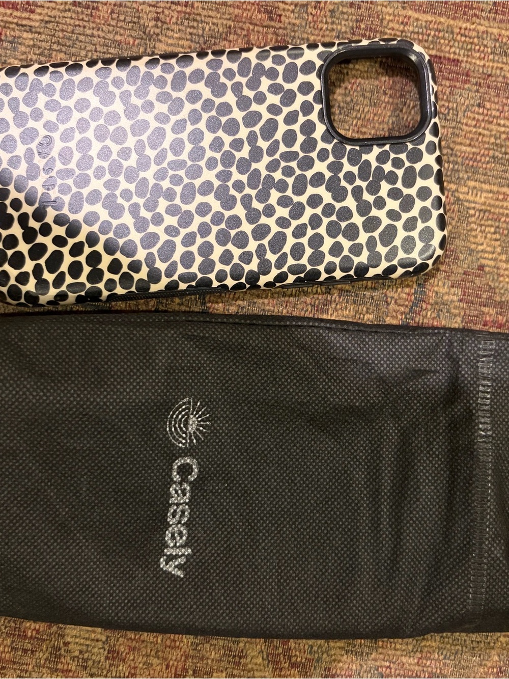 Casetify Black & Cream Speckle Print Phone Case